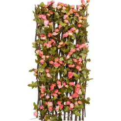 Sale espalierer med kunstig vedbend 5 stk. 180x60 cm udvidelig pink - Havehegn Buer, Spalier, Lysthuse Uden Tag