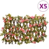 vidaXL Buer, Spalier, Lysthuse Uden Tag^espalierer med kunstig vedbend 5 stk. 180x20 cm udvidelig pink - Havehegn