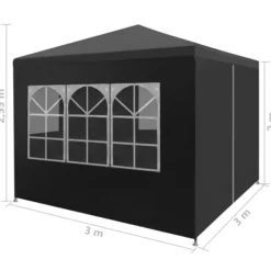 New festtelt 3 x 3 m antracitgrå - Festtelte & havepavilloner Telte & Lysthuse