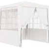 festtelt med sidevægge 2,5x2,5 m 90 g/m² hvid - Festtelte & havepavilloner Telte & Lysthuse