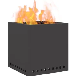 vidaXL Pejse^Fire Pit Black 48 x 48 x 50 cm Cold-rolled steel