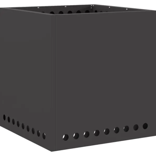 vidaXL Pejse^Fire Pit Black 48 x 48 x 50 cm Cold-rolled steel