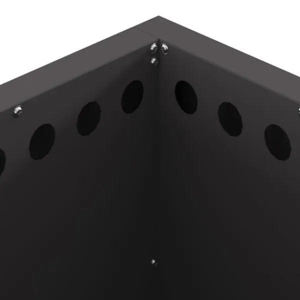 vidaXL Pejse^Fire Pit Black 48 x 48 x 50 cm Cold-rolled steel