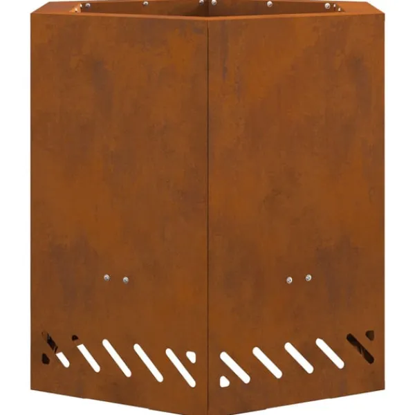 vidaXL Pejse^Fire Pit Brown 48 x 48 x 51 cm Weathering steel