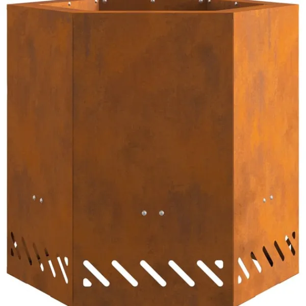 vidaXL Pejse^Fire Pit Brown 48 x 48 x 51 cm Weathering steel