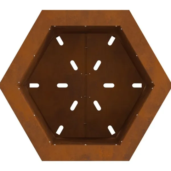 vidaXL Pejse^Fire Pit Brown 48 x 48 x 51 cm Weathering steel