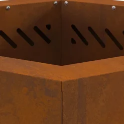 vidaXL Pejse^Fire Pit Brown 48 x 48 x 51 cm Weathering steel