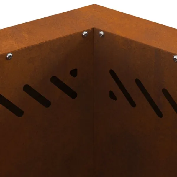 vidaXL Pejse^Fire Pit Brown 48 x 48 x 51 cm Weathering steel