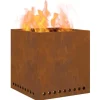 vidaXL Pejse^Fire Pit Brown 48 x 48 x 50 cm Weathering steel
