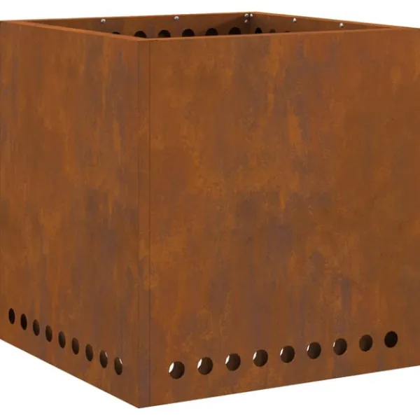 vidaXL Pejse^Fire Pit Brown 48 x 48 x 50 cm Weathering steel