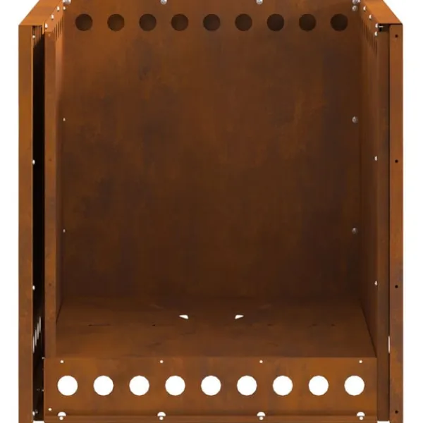 vidaXL Pejse^Fire Pit Brown 48 x 48 x 50 cm Weathering steel
