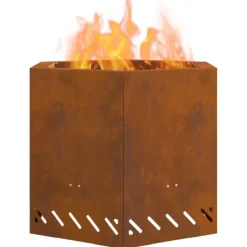 Fire Pit Brown 58 x 58 x 51 cm Weathering steel Pejse