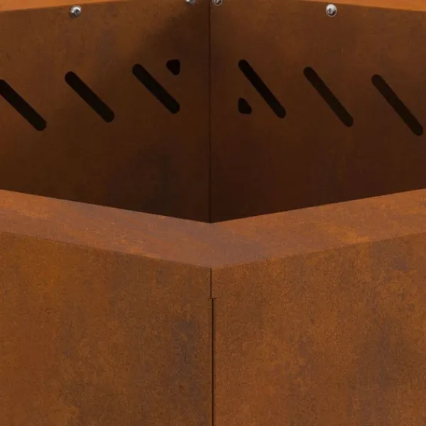 Fire Pit Brown 58 x 58 x 51 cm Weathering steel Pejse