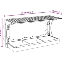 Outlet foderautomater til vindue 2 stk. 30x12x15 cm akryl - Foderautomater til fugle Til Fugle & Småvildt