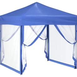 Hot foldbart festtelt med sidevægge 2x2 m blå - Festtelte & havepavilloner Telte & Lysthuse