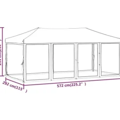 vidaXL Telte & Lysthuse^foldbart festtelt med sidevægge 3x6 m cremefarvet - Festtelte & havepavilloner