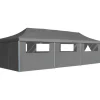 foldbart pop op-festtelt med 8 sidevægge 3 x 9 m antracitgrå - Festtelte & havepavilloner Telte & Lysthuse