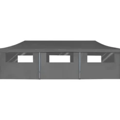 foldbart pop op-festtelt med 8 sidevægge 3 x 9 m antracitgrå - Festtelte & havepavilloner Telte & Lysthuse