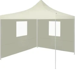Best foldbart telt med 2 vægge 3 x 3 m cremefarvet - Festtelte & havepavilloner Telte & Lysthuse