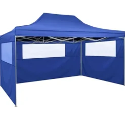 Online foldbart telt med 3 vægge 3 x 4,5 m blå - Festtelte & havepavilloner Telte & Lysthuse