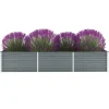 Best forhøjet plantekasse 240x80x45 cm galvaniseret stål grå - Plantekrukker Krukker & Plantebeholdere
