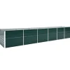 vidaXL Krukker & Plantebeholdere^forhøjet plantekasse 480x80x77 cm galvaniseret stål grøn - Plantekrukker
