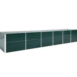 vidaXL Krukker & Plantebeholdere^forhøjet plantekasse 480x80x77 cm galvaniseret stål grøn - Plantekrukker