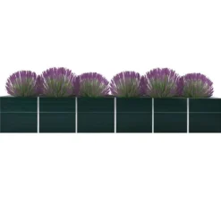 vidaXL Krukker & Plantebeholdere^forhøjet plantekasse 480x80x77 cm galvaniseret stål grøn - Plantekrukker