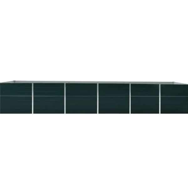 vidaXL Krukker & Plantebeholdere^forhøjet plantekasse 480x80x77 cm galvaniseret stål grøn - Plantekrukker
