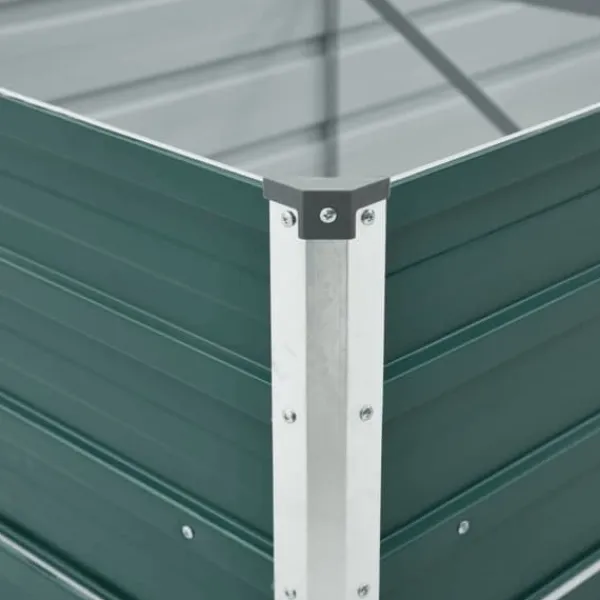 vidaXL Krukker & Plantebeholdere^forhøjet plantekasse 480x80x77 cm galvaniseret stål grøn - Plantekrukker