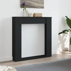 vidaXL Pejse^forsats til pejs 100x20x100 cm konstrueret træ sort