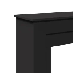 Online forsats til pejs 90x30x90 cm konstrueret træ sort Pejse