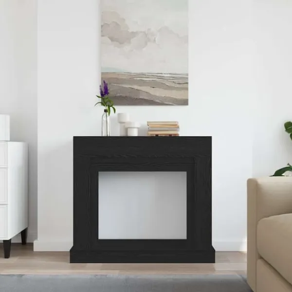 vidaXL Pejse^forsats til pejs 100x30x87,5 cm konstrueret træ sort-eg