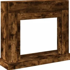 New forsats til pejs 100x30x87,5 cm konstrueret træ røget eg Pejse