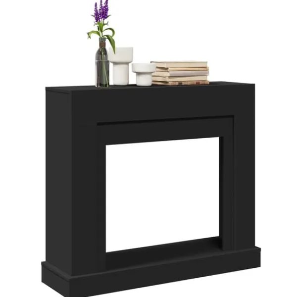 Best forsats til pejs 100x30x87,5 cm konstrueret træ sort Pejse