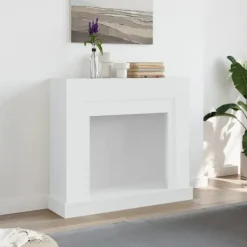 vidaXL Pejse^forsats til pejs 100x30x87,5 cm konstrueret træ hvid
