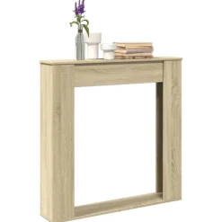 Clearance forsats til pejs 100x20x100 cm konstrueret træ sonoma-eg Pejse