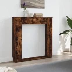 Best forsats til pejs 100x20x100 cm konstrueret træ røget eg Pejse