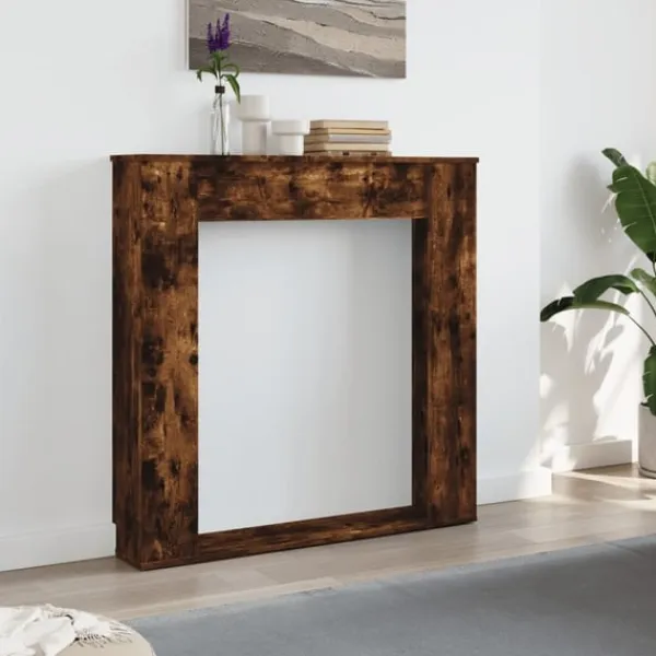 Best forsats til pejs 100x20x100 cm konstrueret træ røget eg Pejse