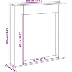 Best forsats til pejs 100x20x100 cm konstrueret træ røget eg Pejse