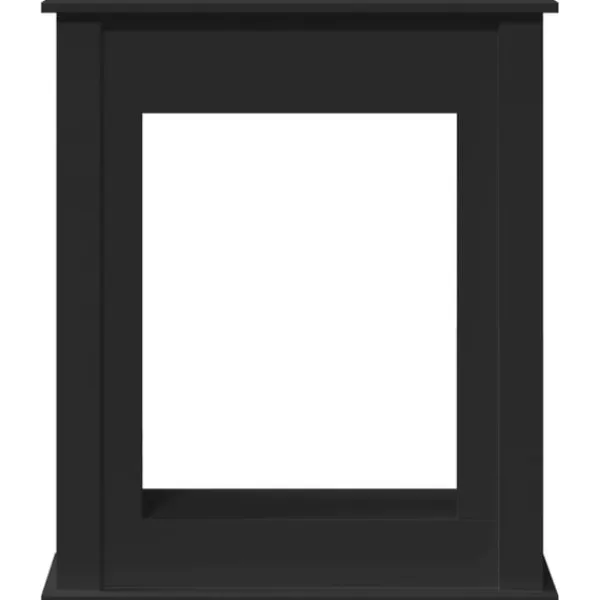 forsats til pejs 75x20x87,5 cm konstrueret træ sort Pejse
