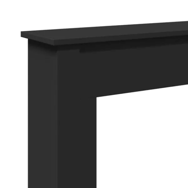 forsats til pejs 75x20x87,5 cm konstrueret træ sort Pejse