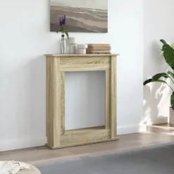 vidaXL Pejse^forsats til pejs 75x20x87,5 cm konstrueret træ sonoma-eg