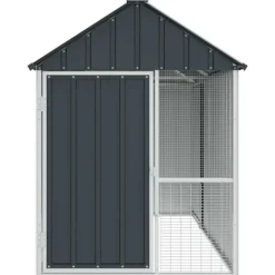 Fuglebur Antracit 215 x 112 x 141 cm Galvaniseret stål Skure, Garager & Carports