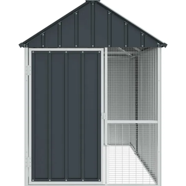 Fuglebur Antracit 215 x 112 x 141 cm Galvaniseret stål Skure, Garager & Carports