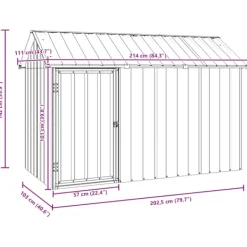 Fuglebur Antracit 215 x 112 x 141 cm Galvaniseret stål Skure, Garager & Carports
