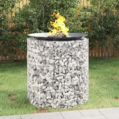 vidaXL Pejse^gabion-bålkurv Ø 100 cm galvaniseret jern - Ildsteder