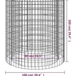 vidaXL Pejse^gabion-bålkurv Ø 100 cm galvaniseret jern - Ildsteder
