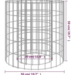 vidaXL Pejse^gabion-bålkurv Ø 50 cm galvaniseret jern - Ildsteder