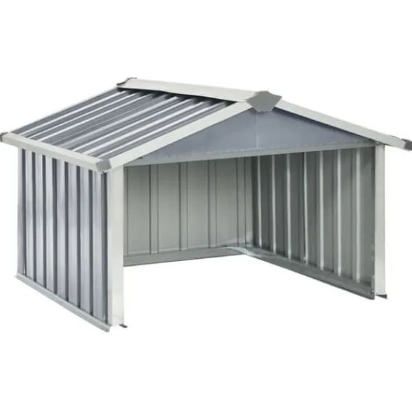 vidaXL Skure, Garager & Carports^garage til robotplæneklipper 92x97x63 cm galvaniseret stål grå - Skure & Redskabsskure